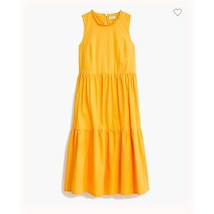 J.Crew Sleeveless Tiered Cotton Midi Dress- Size 4- Saffron Summer Sundress